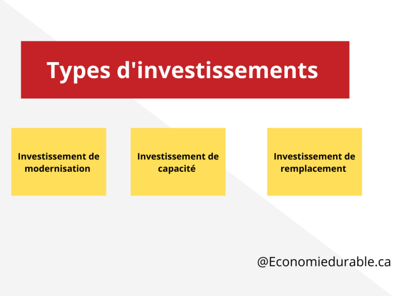 TYPES D’INVESTISSEMENTS